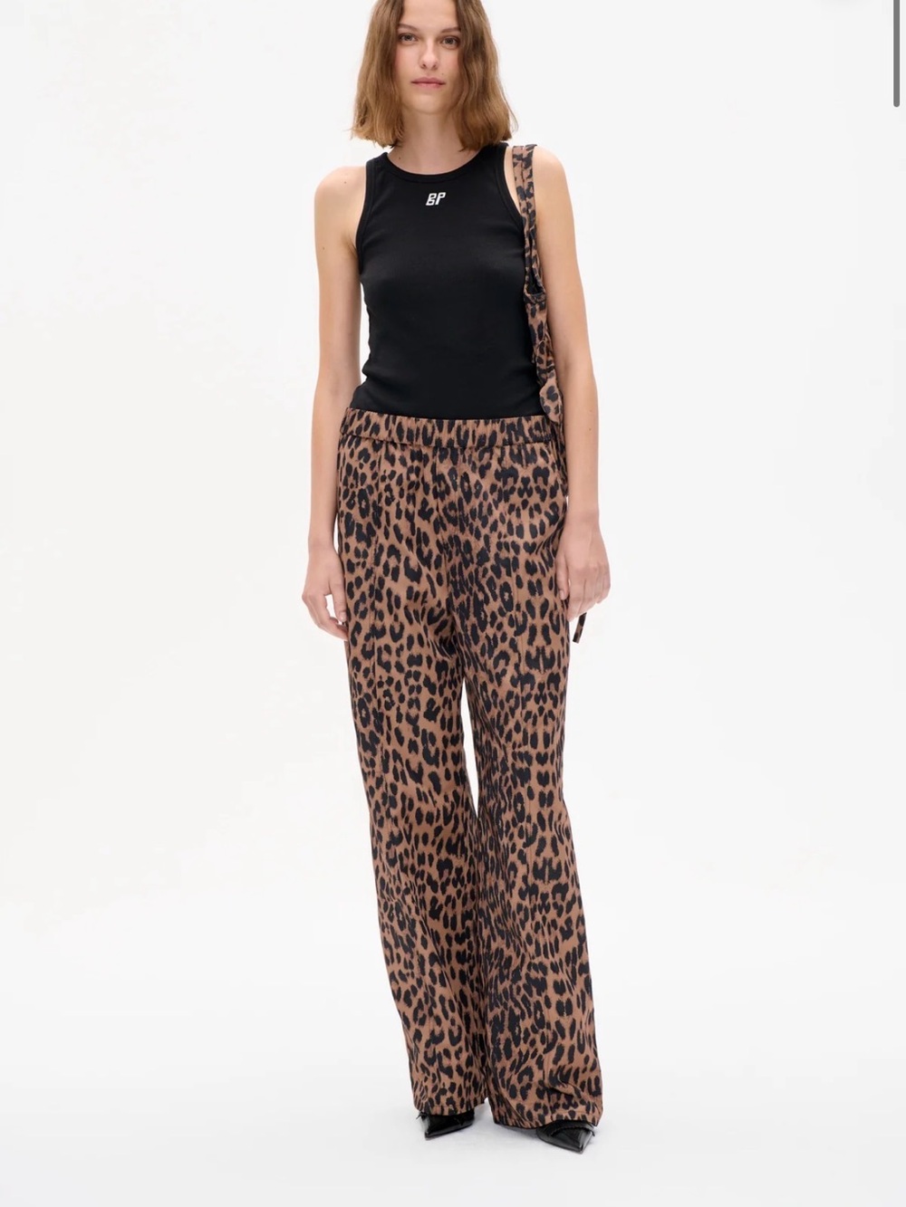Baum und pferdgarten Leopard-Print Wide Leg Pants Brown/Black size US 4 NWT